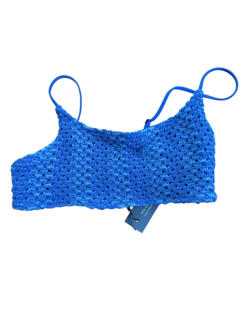 Triang| Swimwear Women's Bikini Top Blue Crochet, Top Size Large New with Tags